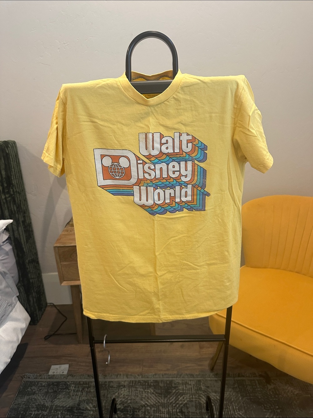 Disney Yellow Walt Disney World Retro Logo Tee